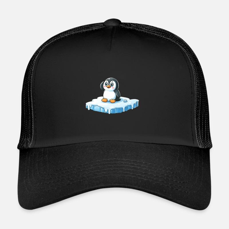 Penguin and melting ice Trucker Cap