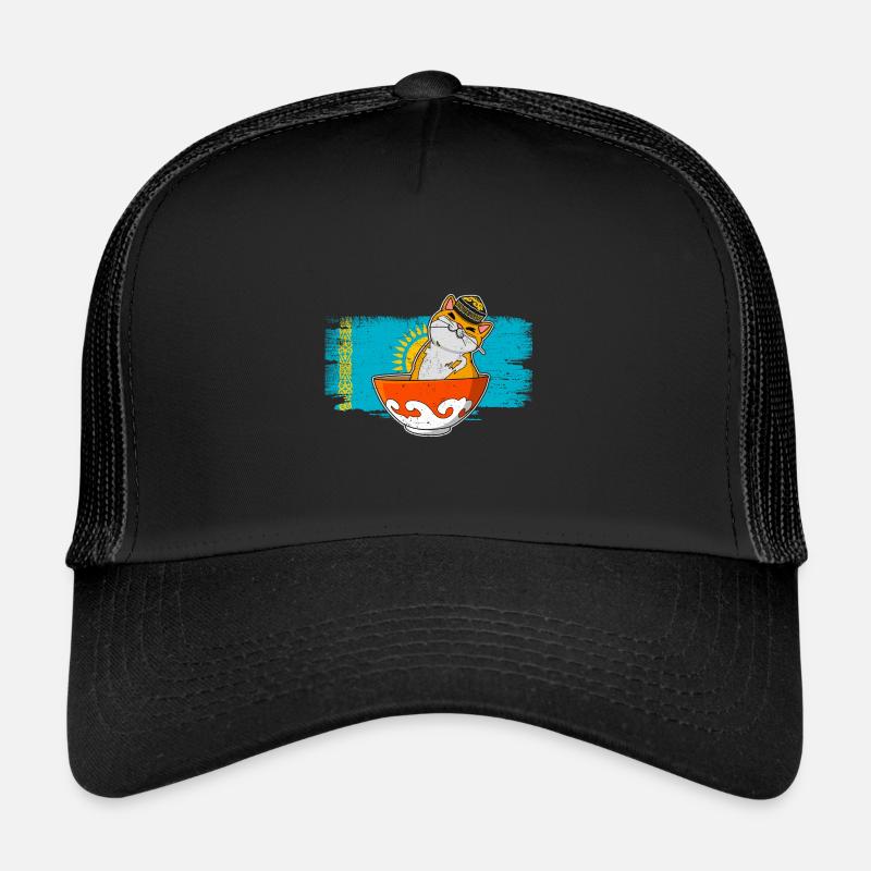Kasachstan UdSSR Flage Astana Katze Herkunft Trucker Cap