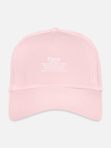 Nom Définition Fiona - Casquette trucker  - rose pâle - Devant