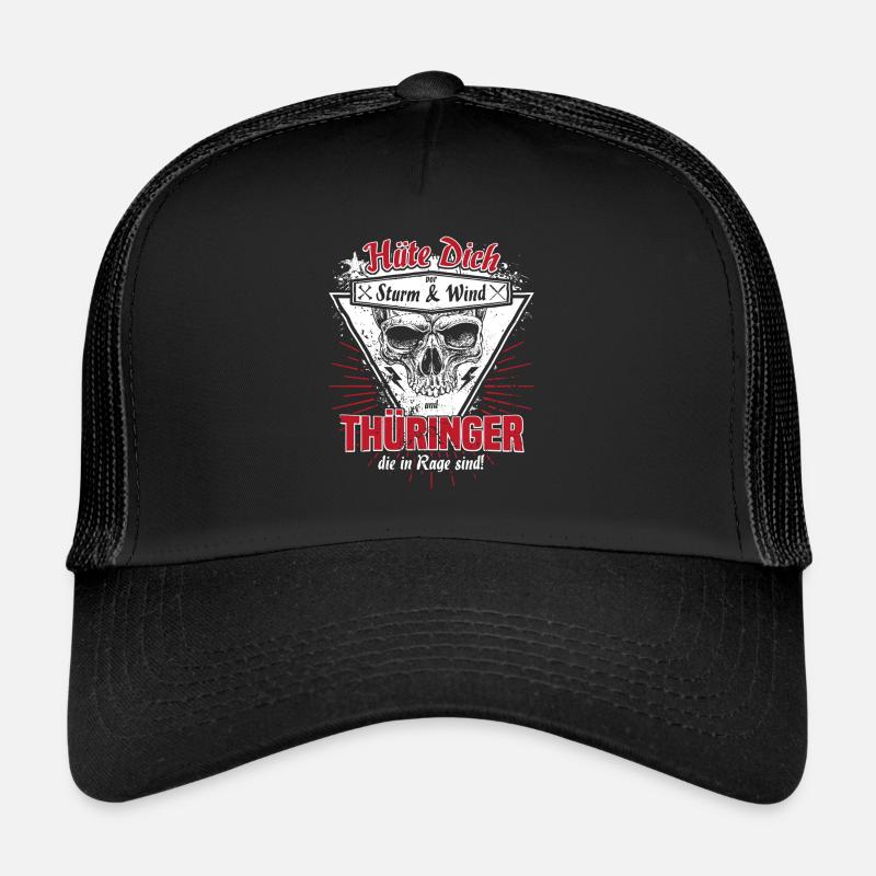 Thüringen Erfurt Gera Jena Weimar Gotha Geschenk - Trucker Cap - Schwarz/Schwarz