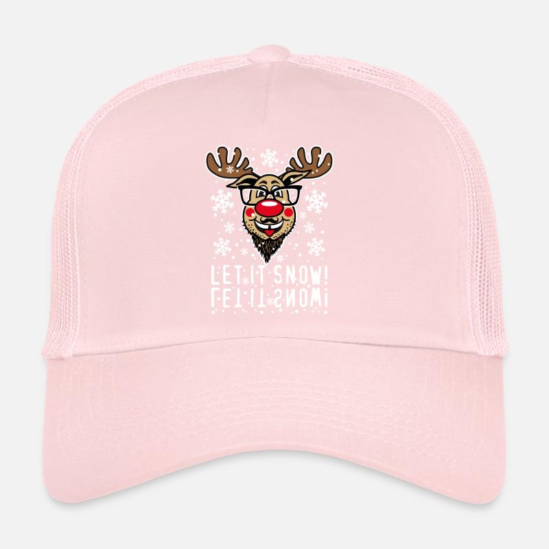 85 Hirsch Rudolph Bart LET IT SNOW Schnee Elch Trucker Cap
