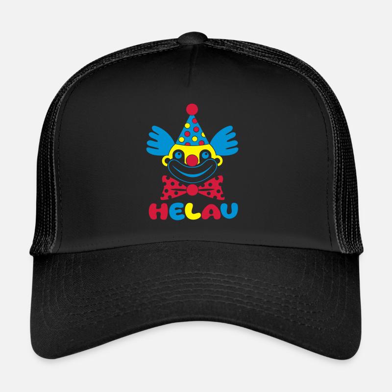 Fasching Karneval Clown HELAU 1, 2 oder 3 Farben Trucker Cap