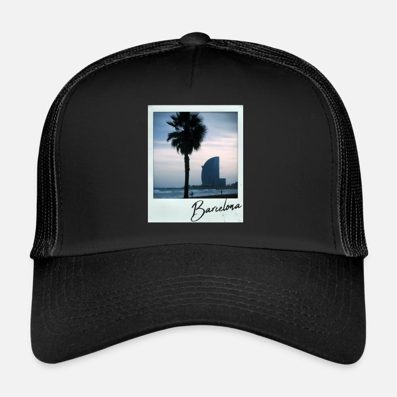 Plage de Barcelone - Casquette trucker - noir/noir