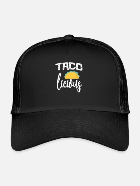 Taco Licious cadeau de cuisine mexicaine - Casquette trucker  - noir/noir - Devant