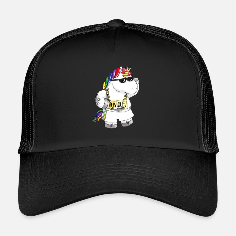 Unique Comic Einhorn - Trucker Cap - Schwarz/Schwarz