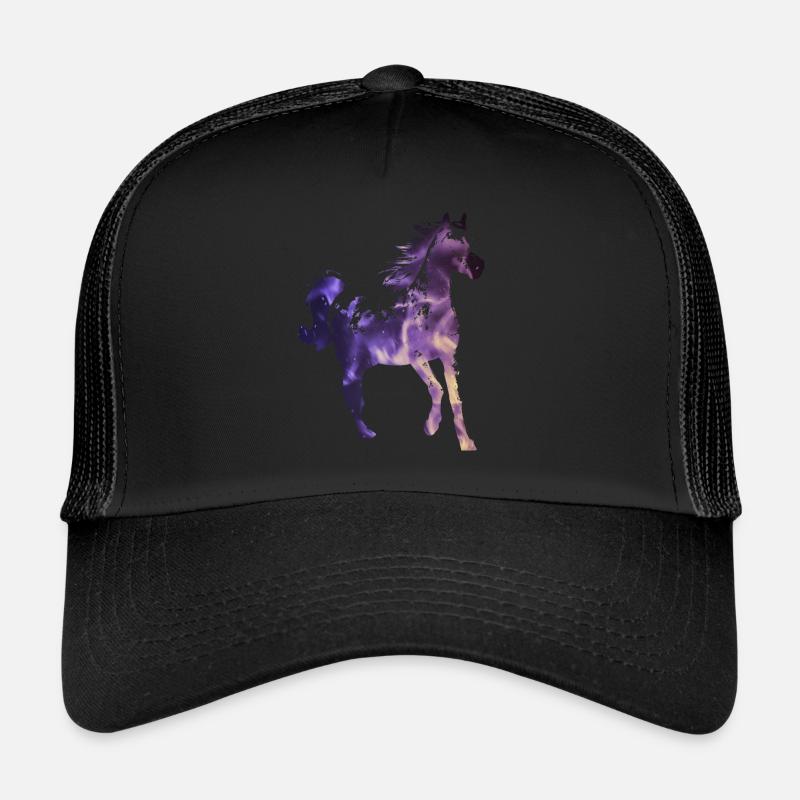 Pferd - Trucker Cap - Schwarz/Schwarz