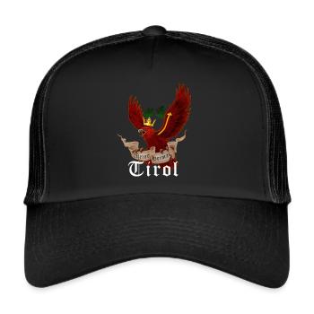 Tyrolean eagle with banner My home Tyrol - Trucker Cap - black/black - Front