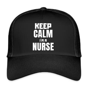 Reste calme je suis une infirmière - Casquette trucker  - noir/noir - Devant