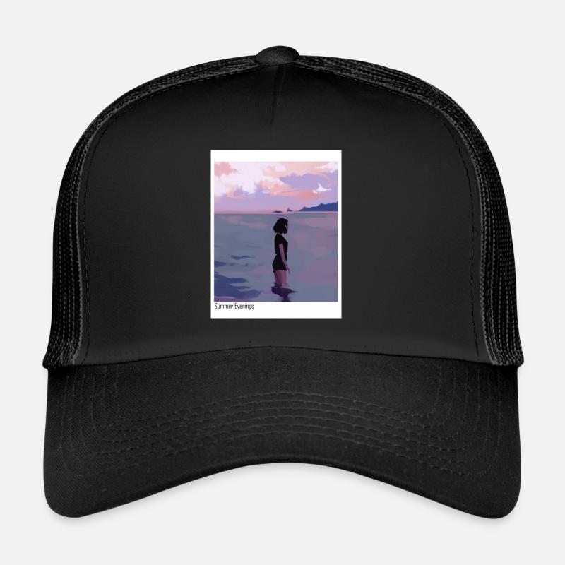 Sommerabende am Meer - Trucker Cap - Schwarz/Schwarz
