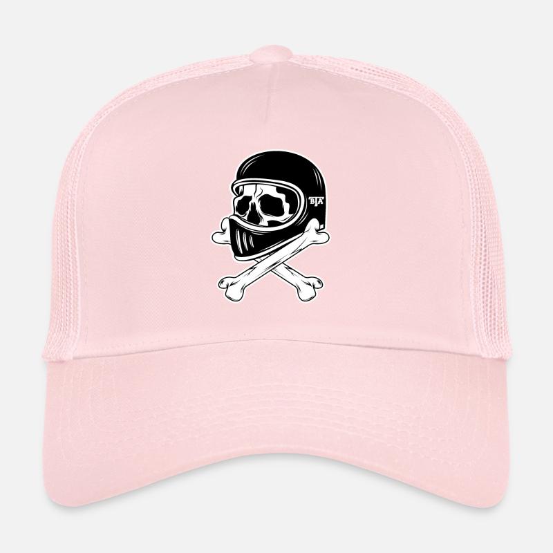 Motorcycle retro biker skull Trucker Cap