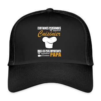 Cuisine shirt • Papa • Cuisinier Cadeau - Casquette trucker  - noir/noir - Devant