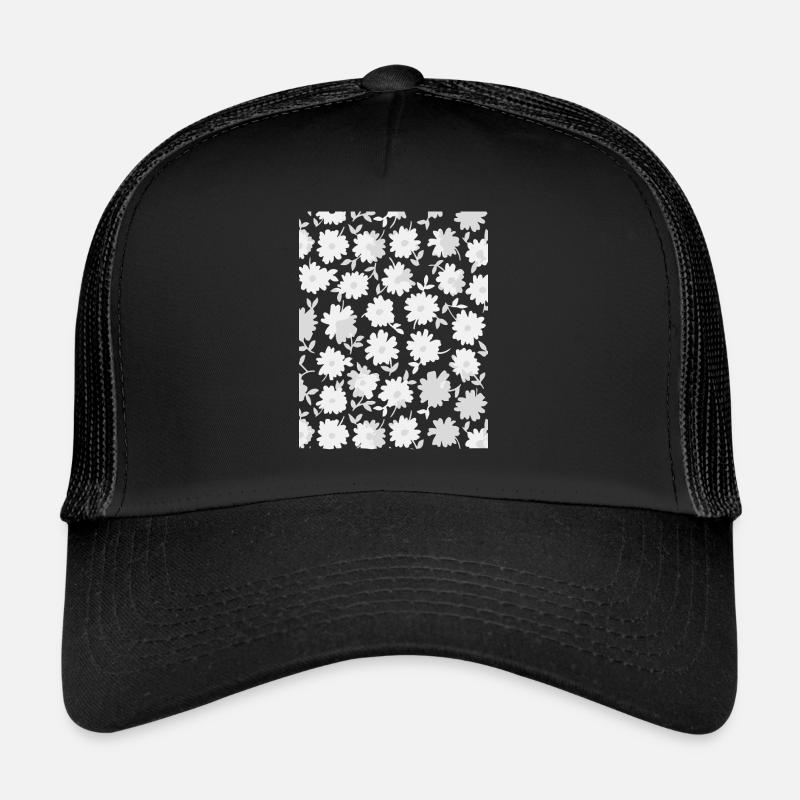 Fleurs - Casquette trucker  - noir/noir