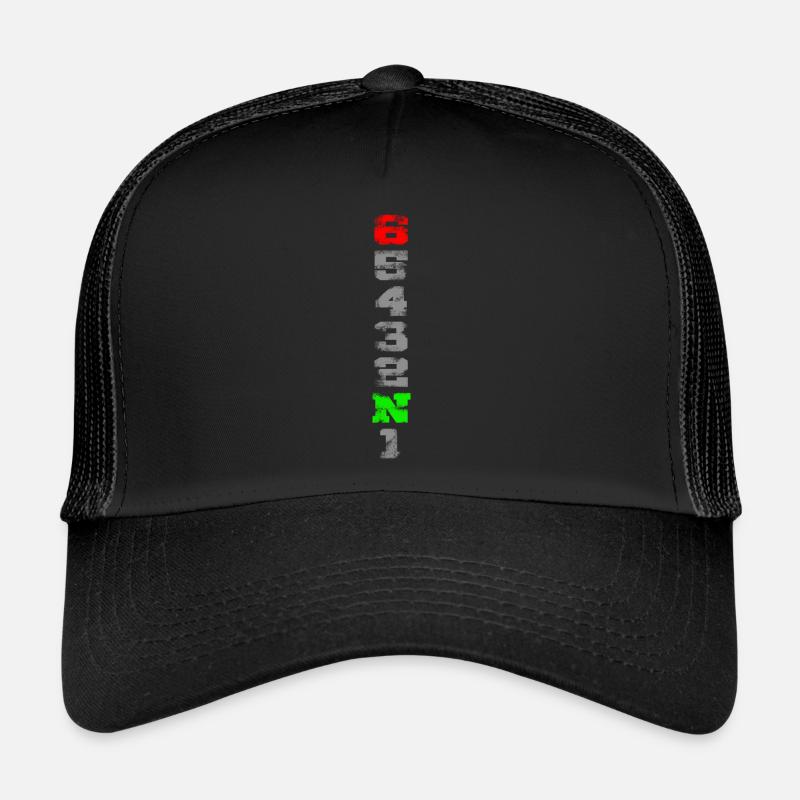 1N23456 used look - Trucker Cap - Schwarz/Schwarz