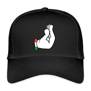 Italien - Trucker Cap - Schwarz/Schwarz - Vorne