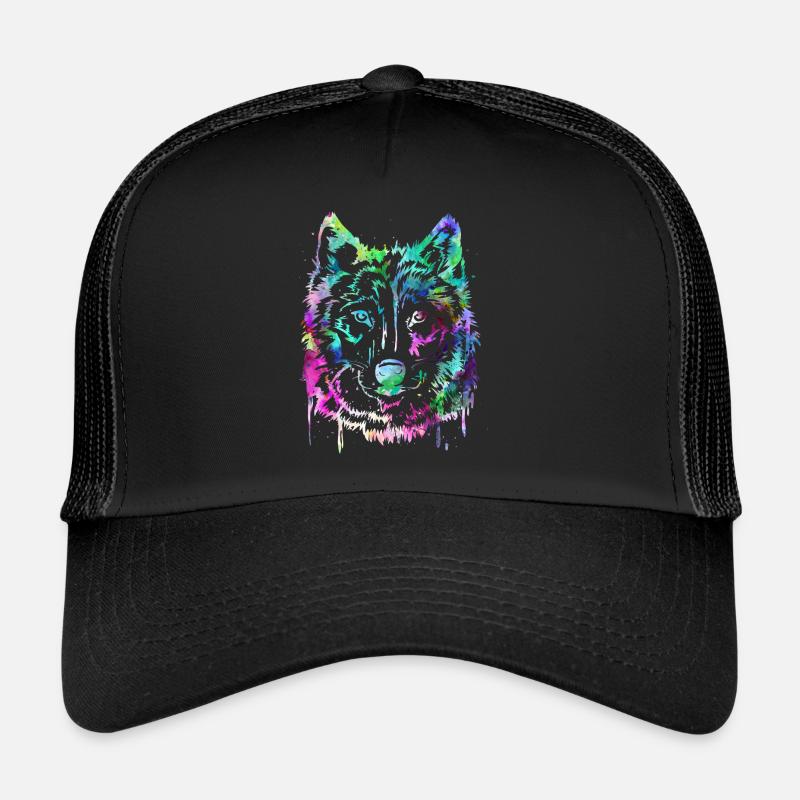 Loup - Casquette trucker - noir/noir