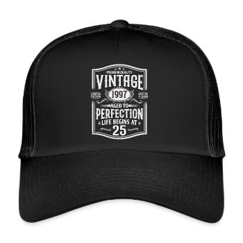 25 birthday 25 years born 1997 Gift - Trucker Cap - black/black - Front