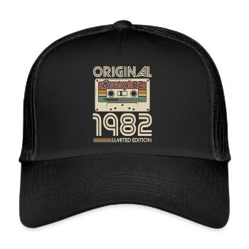 1982 Vintage Vintage Retro Cadeau d’anniversaire - Casquette trucker  - noir/noir - Devant