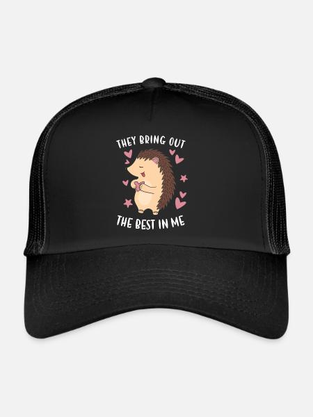 Hedgie Ils font ressortir le meilleur en moi hérisson - Casquette trucker  - noir/noir - Devant