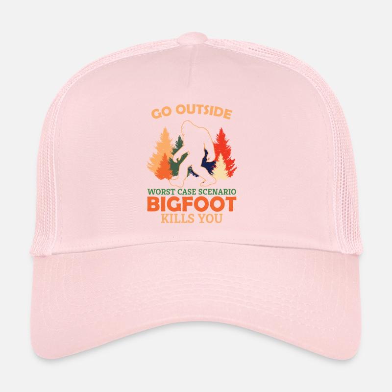 Go Outside Worst Case Scenario Bigfoot Kills You Trucker Cap
