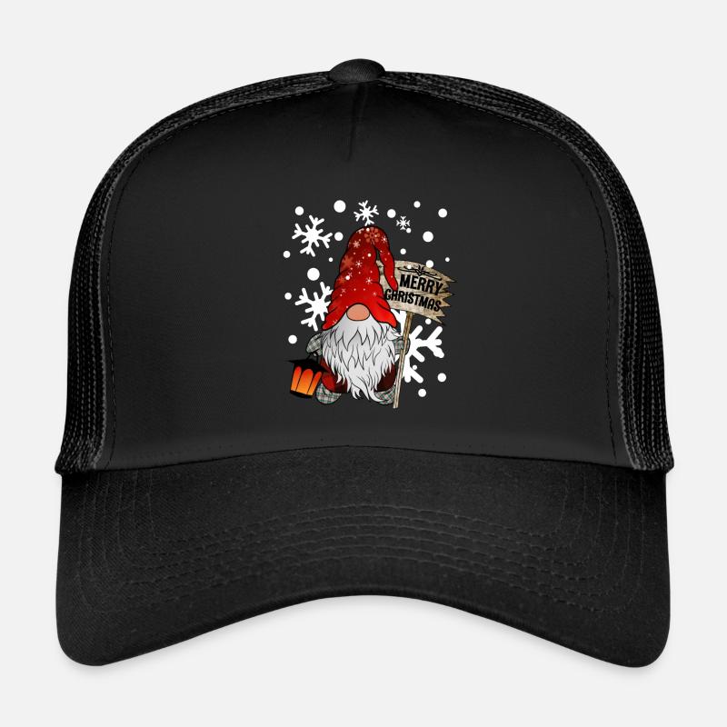Weihnachts Zwerg Christmas Gnome mit Schneeflocken Trucker Cap