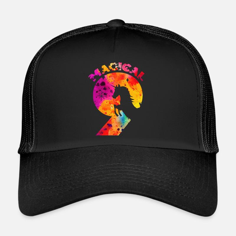 MAGICAL 9. GEBURTSTAG EINHORN - Trucker Cap - Schwarz/Schwarz