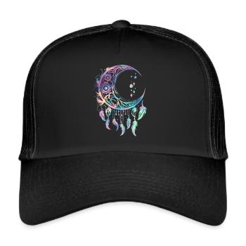 Dream Catcher, Moon, Wicca, Gothic, Tarot, Tribal - Trucker Cap - black/black - Front
