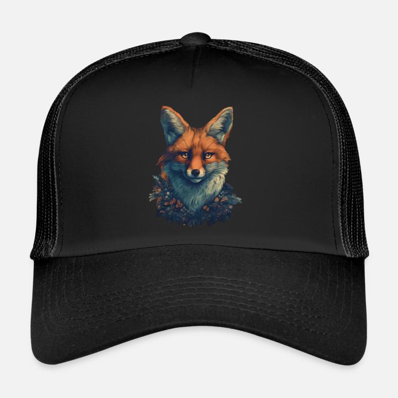 Fox with flowers Trucker Cap