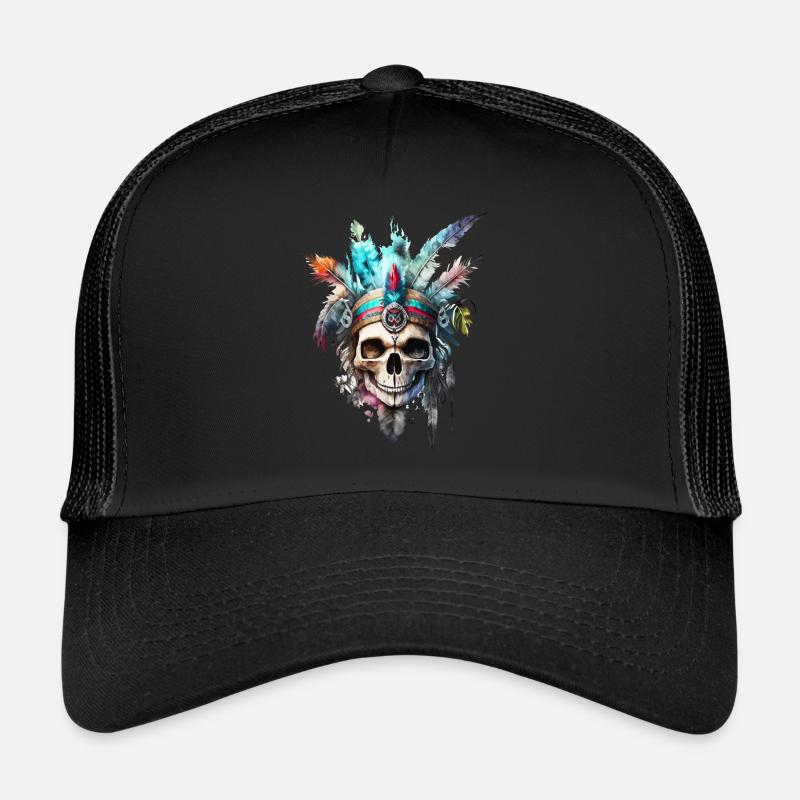 Witch Skull - Trucker Cap - black/black