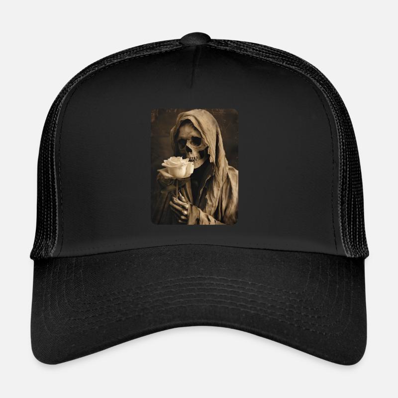 Death with a white rose Trucker Cap