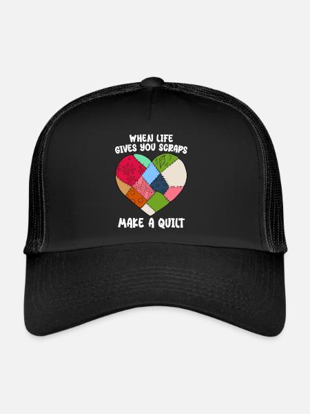 Quilting Women Grandma Quilt Lover Sewing Quilter - Casquette trucker  - noir/noir - Devant