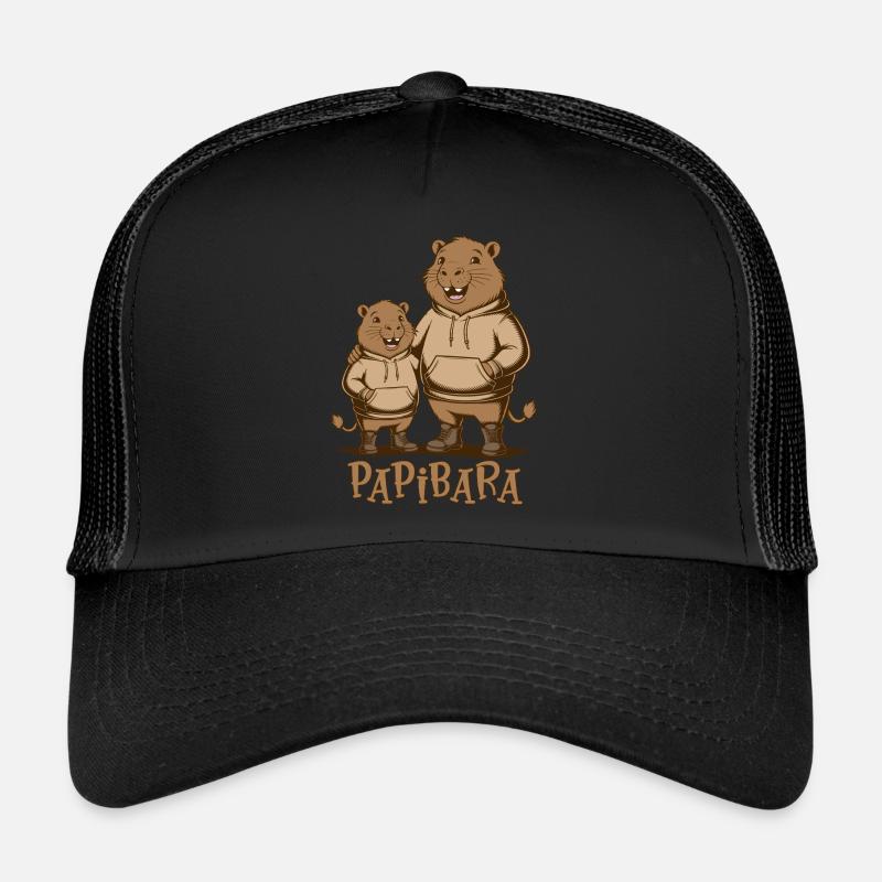 Papibara Papi Capybara Vater Lustig Papa Vatertag Trucker Cap