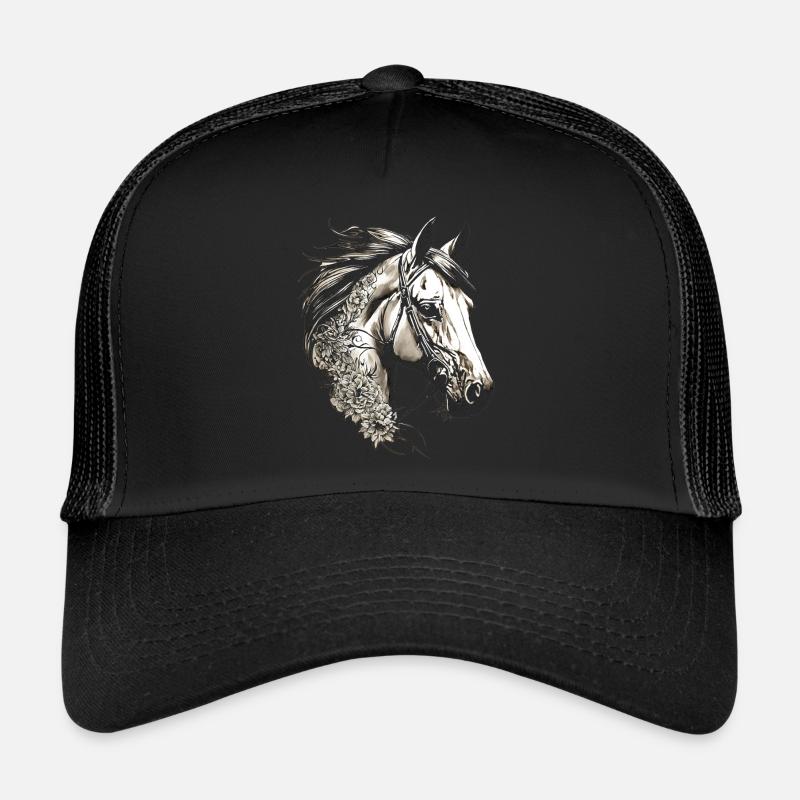 CHEVAL CHEVAUX VINTAGE FLEUR🌼 🐴🌸🌈🐎🏇 Casquette trucker 