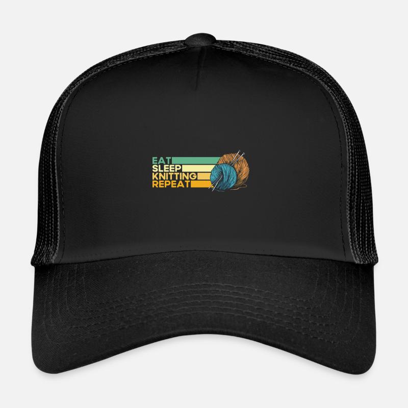 Knitting Knitting Knitting Lovers Gift - Trucker Cap - black/black