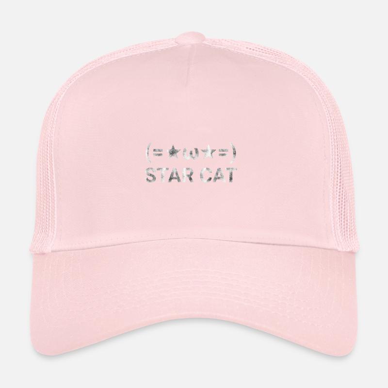 Star Cat Emoji text Trucker Cap