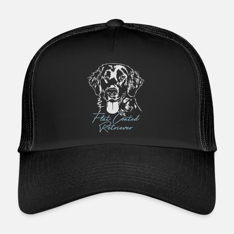FLAT COATED RETRIEVER Hunde Hund Jagdhund Wilsigns - Trucker Cap - Schwarz/Schwarz