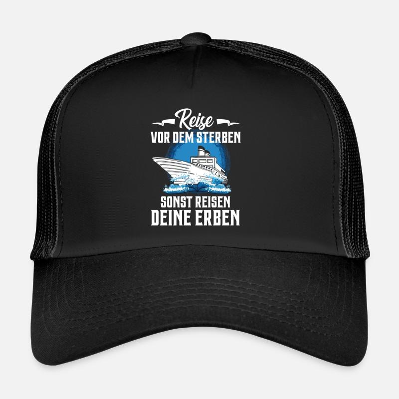 Kreuzfahrt Reisen Erben Schiff Urlaub Geschenk - Trucker Cap - Schwarz/Schwarz