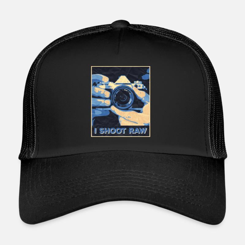 I shoot Raw - Trucker Cap - Schwarz/Schwarz
