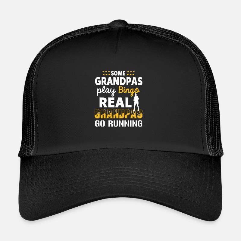 Funny Running Grandpa Jogging Cardio Runner Gift - Trucker Cap - black/black