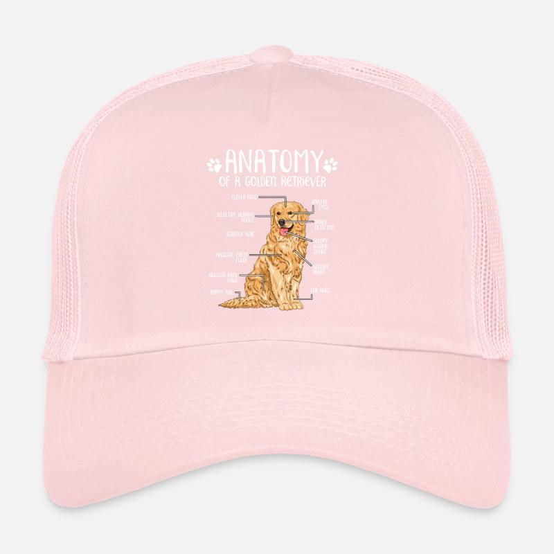 Cadeau de propriétaire de chien anatomie Golden retriever Casquette trucker 