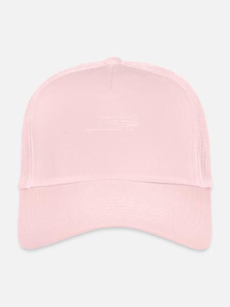 Motif abstrait - ligne / blanc - Casquette trucker  - rose pâle - Devant