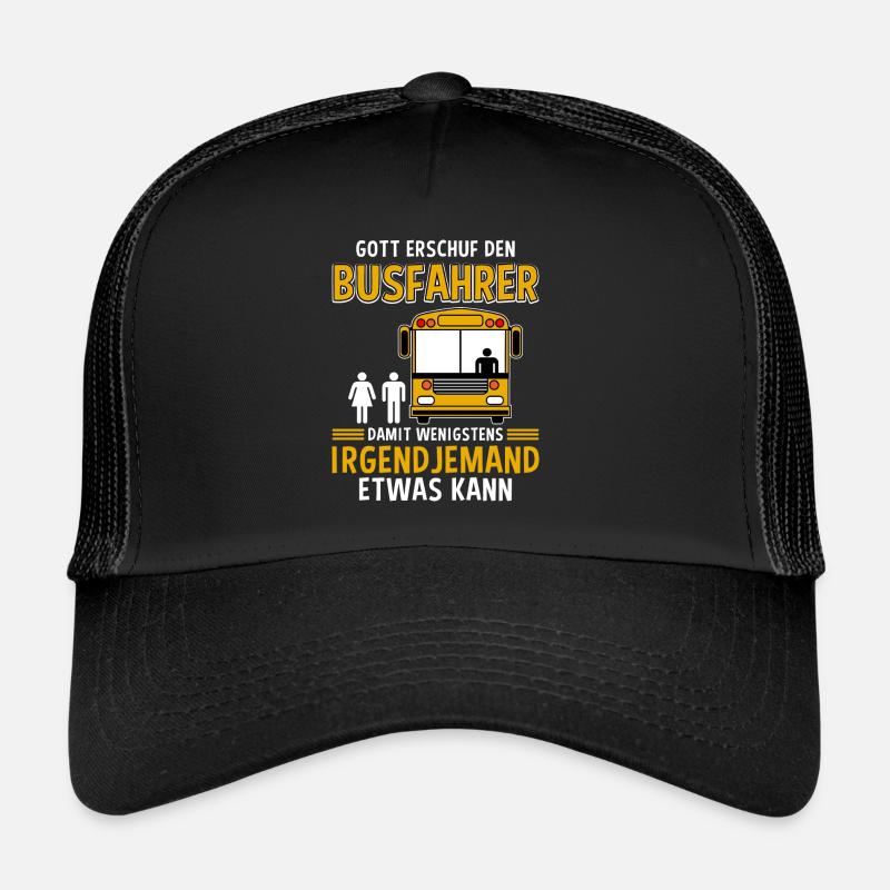 Busfahrer Linienbus Schulbus Reisebus Bus Beruf - Trucker Cap - Schwarz/Schwarz