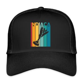 Indiaca Handfederball Indiaca Spieler Peteca - Trucker Cap - Schwarz/Schwarz - Vorne