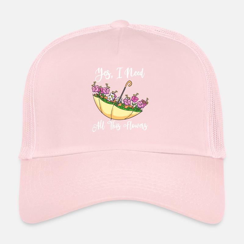 Parapluie à l’envers rempli de fleurs jardinage Casquette trucker 