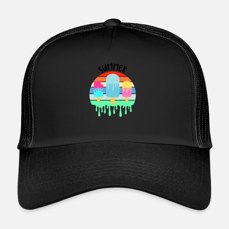 Schmelzendes Eis Heißer Sommerurlaub Retro Vintag Trucker Cap
