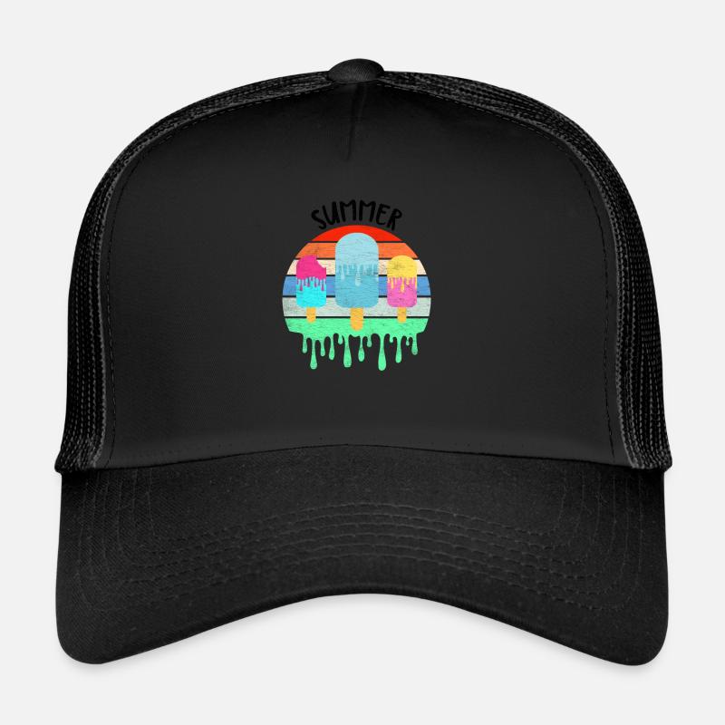 Schmelzendes Eis Heißer Sommerurlaub Retro Vintag Trucker Cap