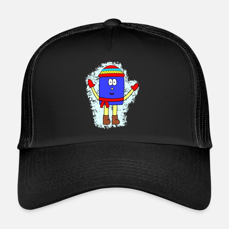 Winter Mutismus-Design - Trucker Cap - Schwarz/Schwarz
