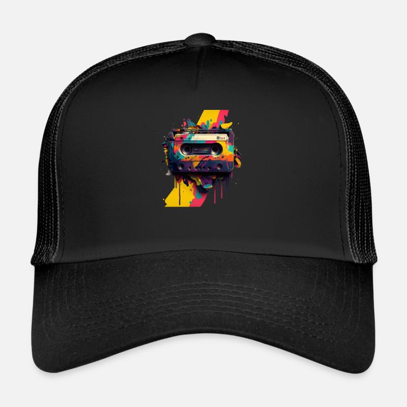 Mixtape rétro - Casquette trucker  - noir/noir