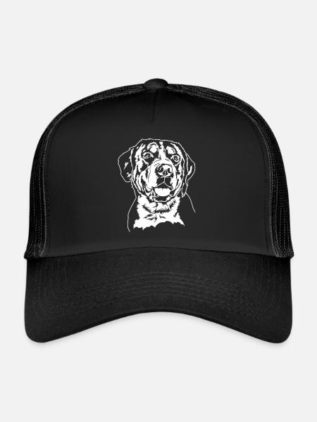 Grand Portrait de Bouvier Suisse Wilsigns - Casquette trucker  - noir/noir - Devant