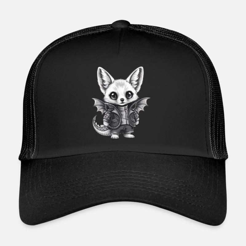 Fennec Desert Fox with Cool Dragon Outfit Trucker Cap