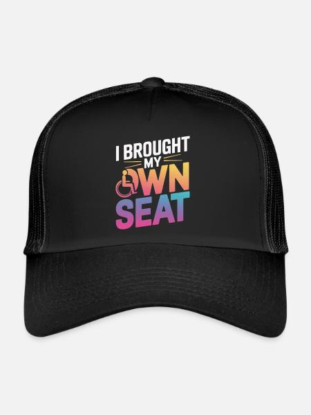 Fauteuil roulant Fauteuil roulant Handicapé Humour - Casquette trucker  - noir/noir - Devant
